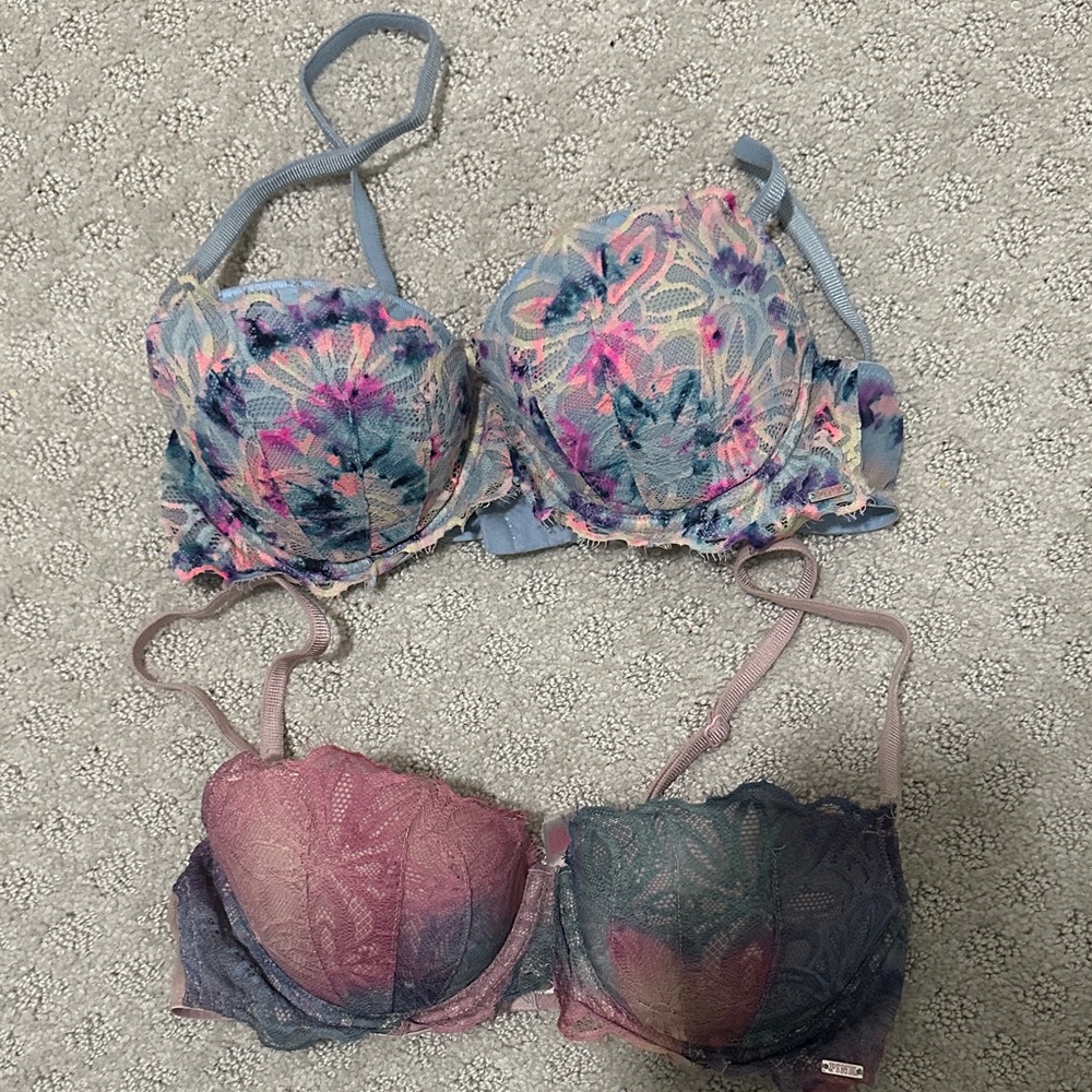 PINK Victoria's Secret Multicolor Lace Bras 34B